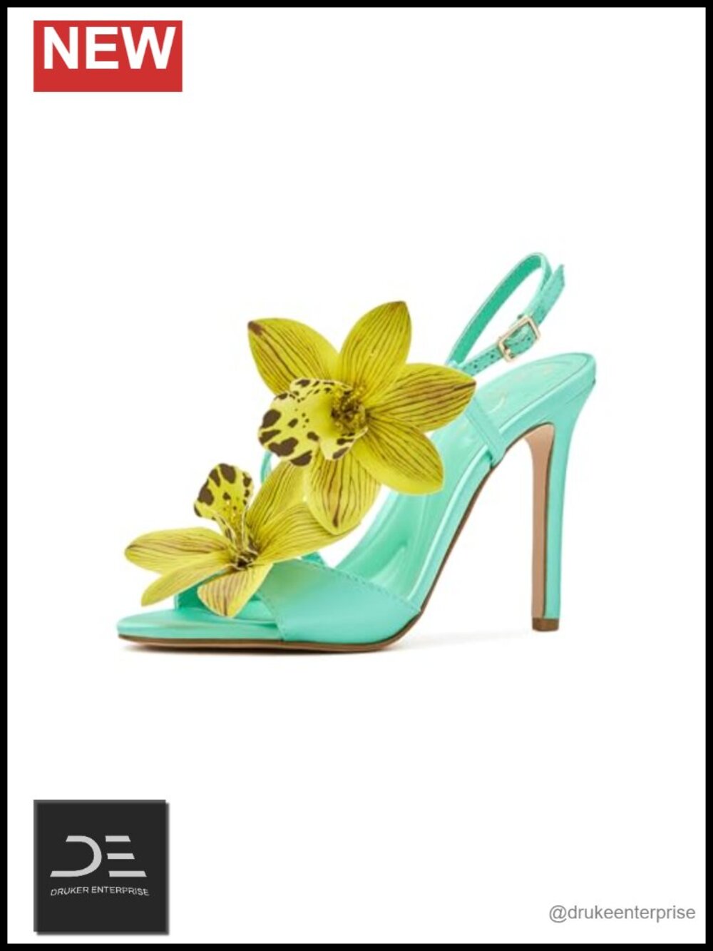 3D Floral High Heel Sandals Open Toe Stiletto Ankle Strap Polyester